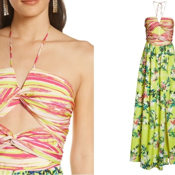 🔥SALE🔥 One33 Social Two Print twist top maxi dress NWT - Picture 1 of 16